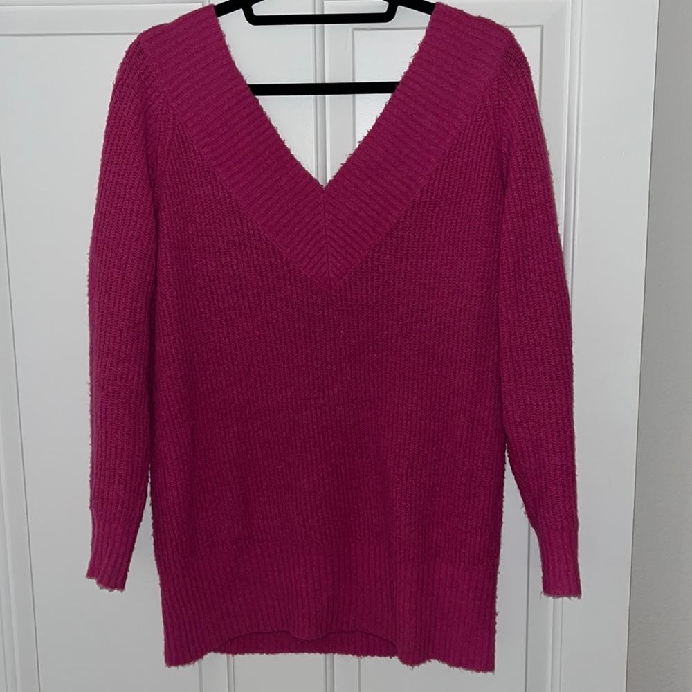 VICI Pink Double V-Neck Sweater - Size Small